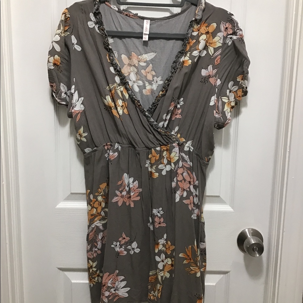 Grey floral dress